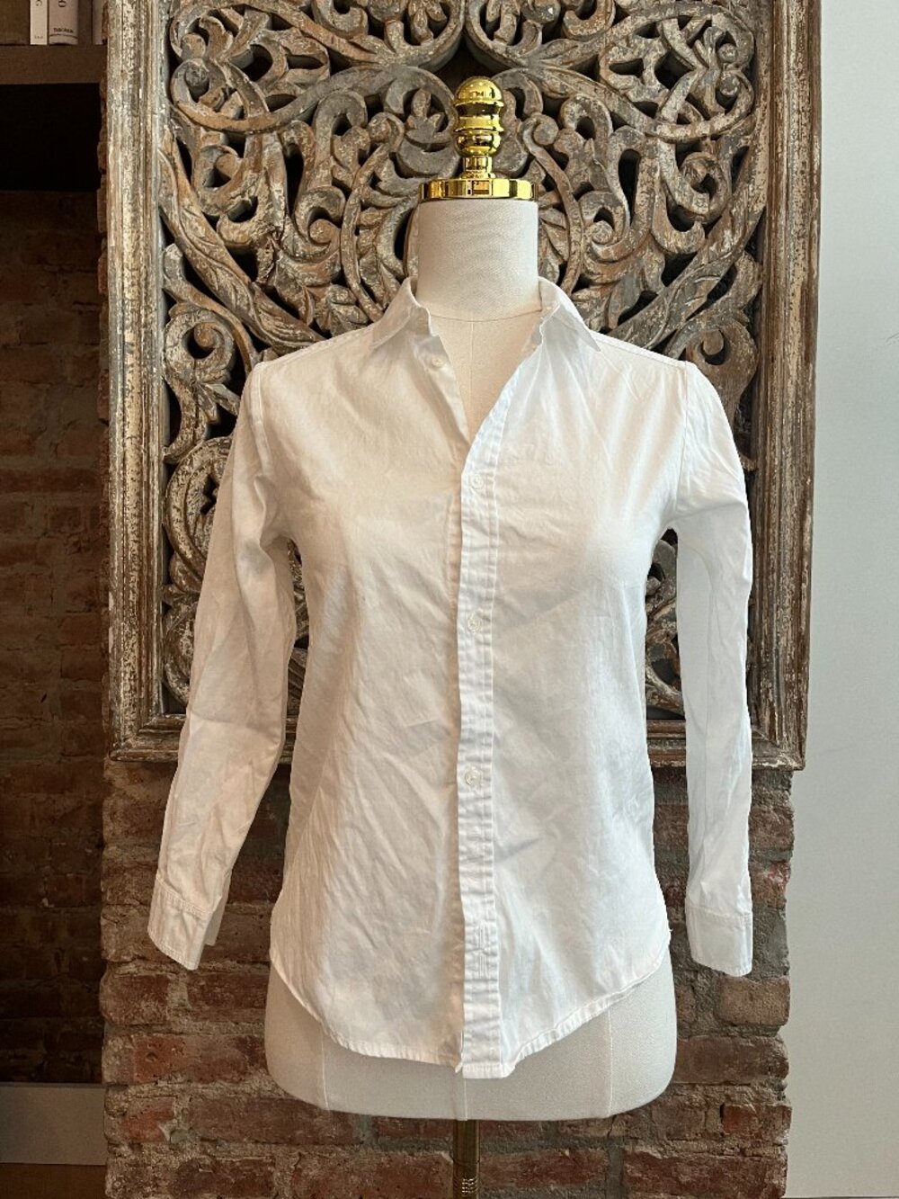 Jacadi Paris Kids White Long Sleeve Button Down Blouse Shirt
